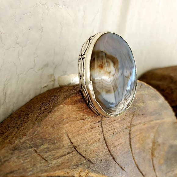 New Botswana Agate 925 Silver Ring. - Picture 3 of 8